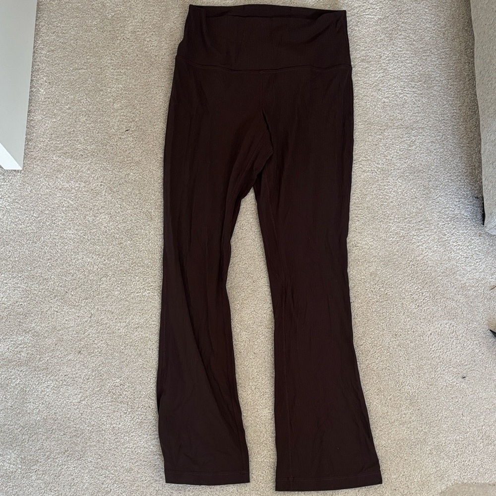 Lululemon Espresso Ribbed Flared Leggings - Size 8